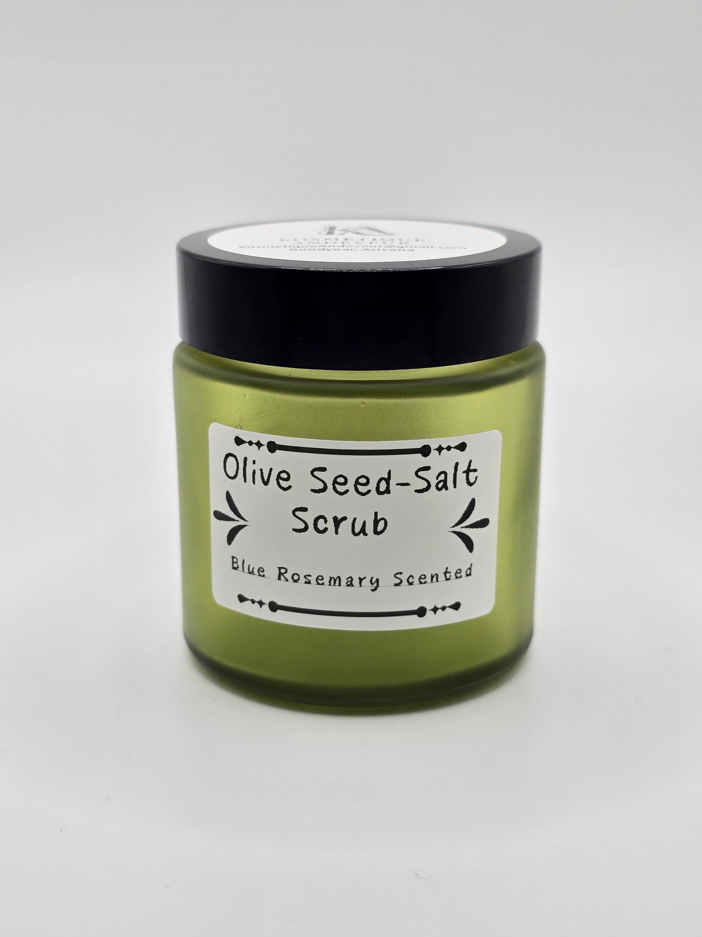 Olive Seed Dead Sea Salt Scrub- Blue Rosemary Scented