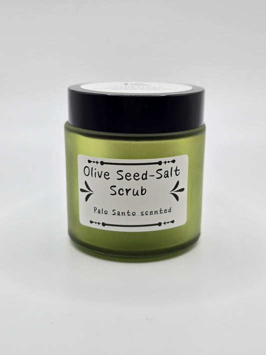Olive Seed Dead Sea Salt Scrub- Palo Santo Scented